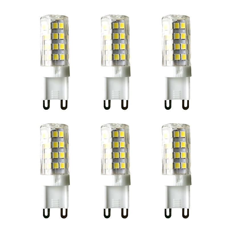 6pcs LED Light Bulb G9 Bi Pin Lamp 4W AC220V 52 LED SMD2835 Spotlight Chandelier Ceiling Light 40W Halogen Equivalent Warm Cold White AC110-240V Non-dimmable 2025 - $18.99 –P3