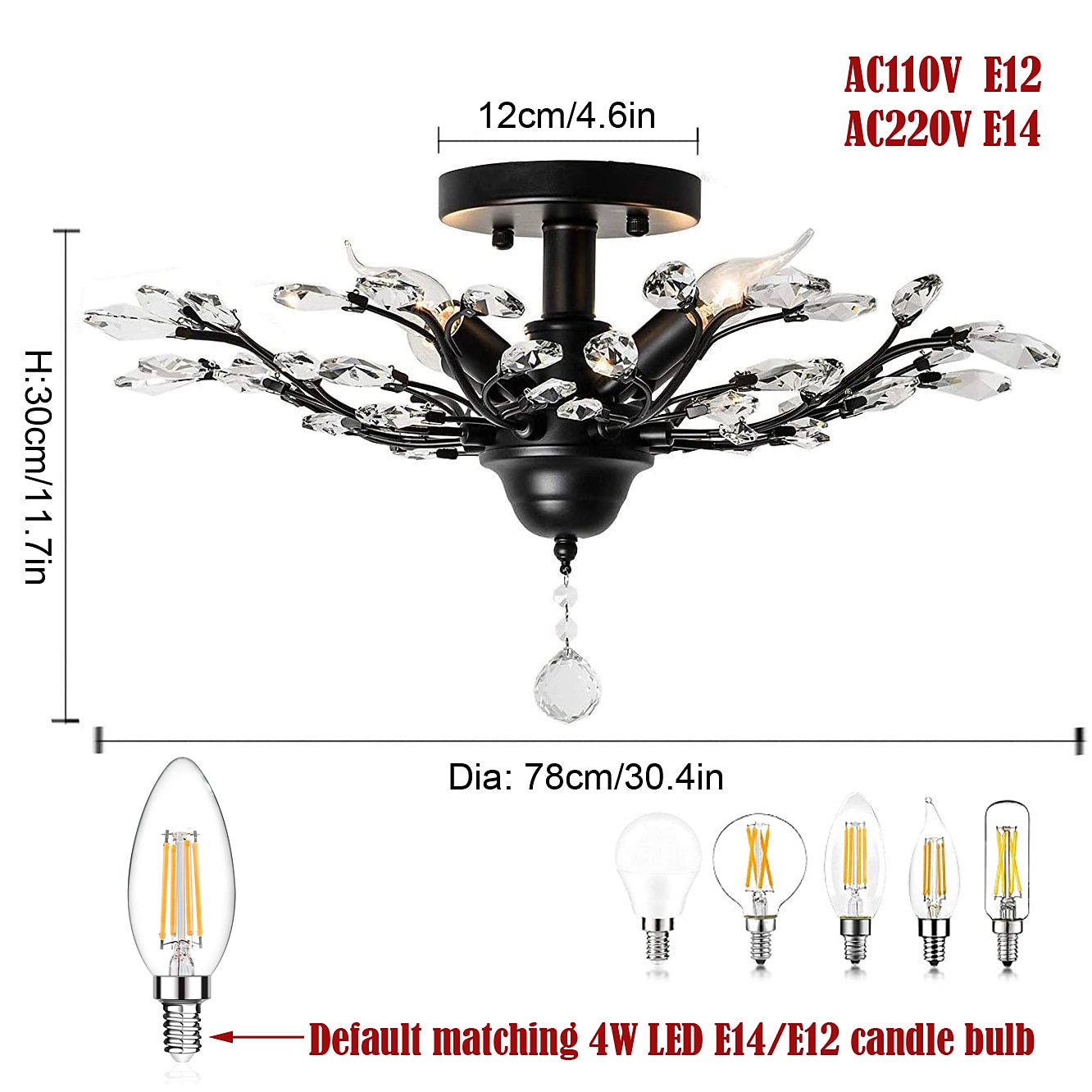 Crystal Chandelier Retro 4 Heard 8 Heard Chandeliers K9 Transparent Crystal Chandelier Ceiling Lamp Living Room Bedroom Dining Room Porch Corridor 2025 - $378.29 –P1