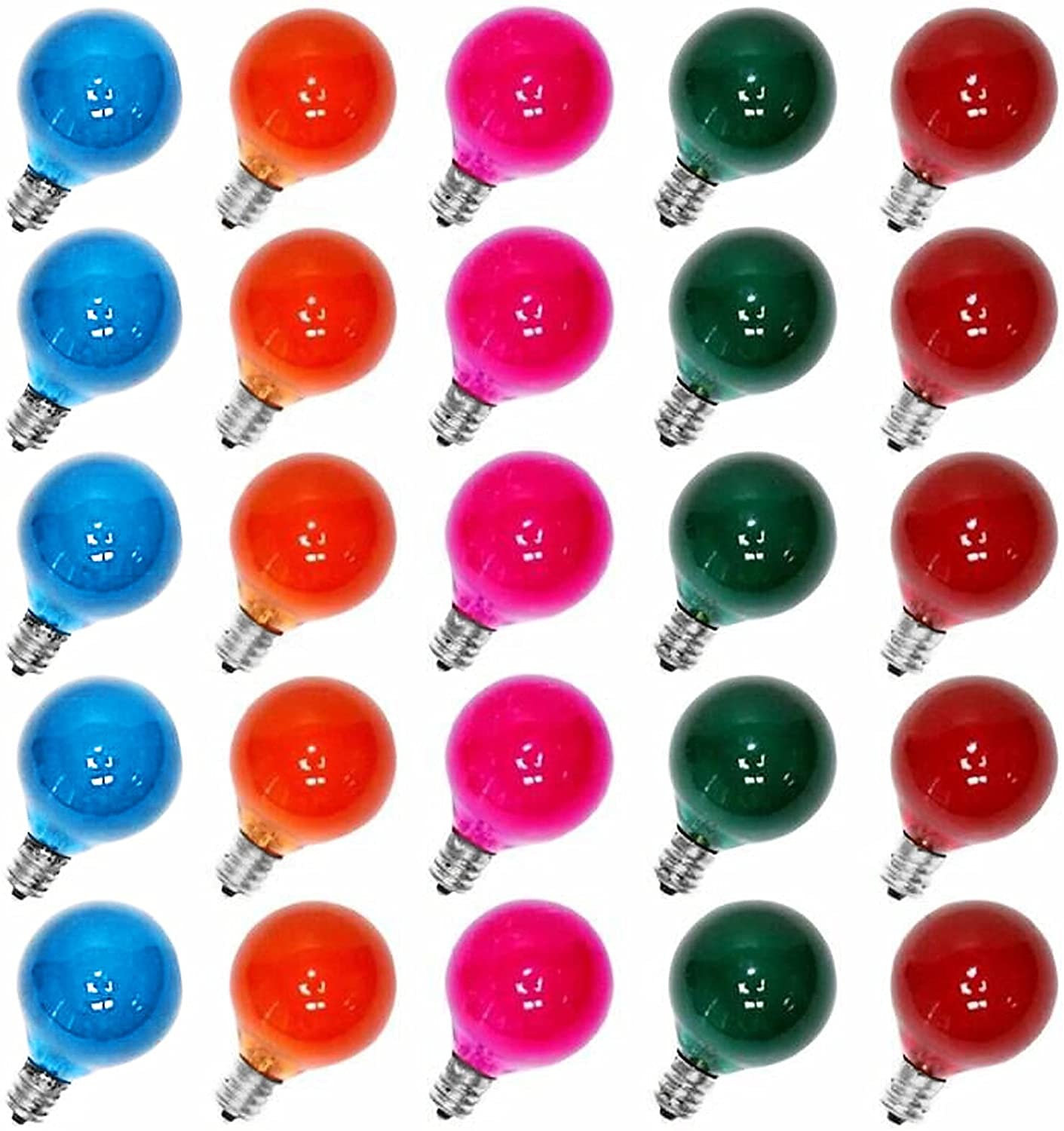 25pcs G40 Replacement Edison Incandescent Light Bulbs 7W Clear Globe Bulb/Multicolor E12 C7 Candelabra Dimmable for Indoor Outdoor Patio Décor 2025 - $18.99 –P4