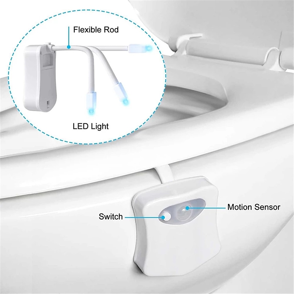 Toilet Night Light PIR Motion Sensor Toilet Lights LED Washroom Night Lamp 16/8 Colors Toilet Bowl Lighting For Bathroom Washroom 2025 - $11.99 –P5