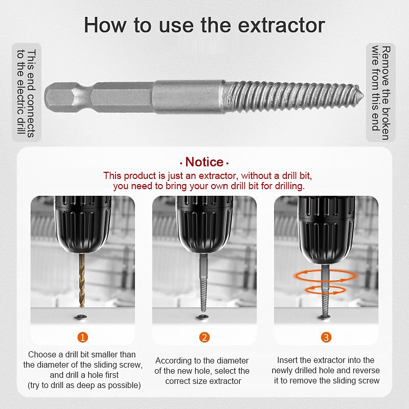 6pc Broken Wire Extractor Screw Extractor Hexagonal Handle Extractor Tool Broken Head Screw To Take Out Broken Wire 2025 - $12.99 –P4