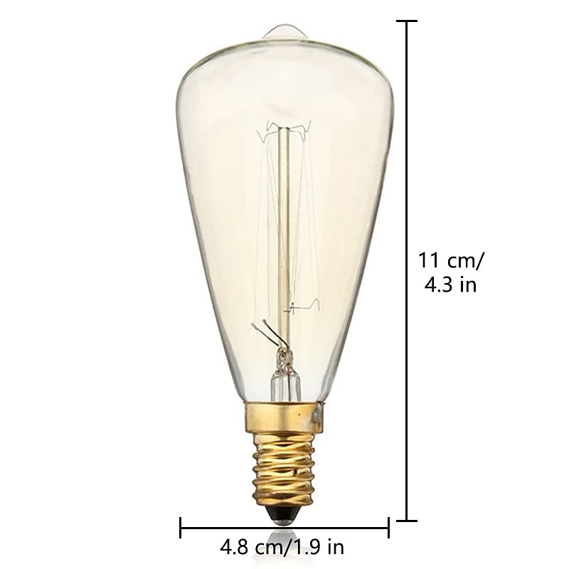 6 Stück 40 W E14 St48 Glühlampe Vintage Edison Glühbirne warmweiß 2200–2700 K Retro dimmbar für Kerzenpendelleuchte Kronleuchter 220–240 V 2025 - $21.99 –P1