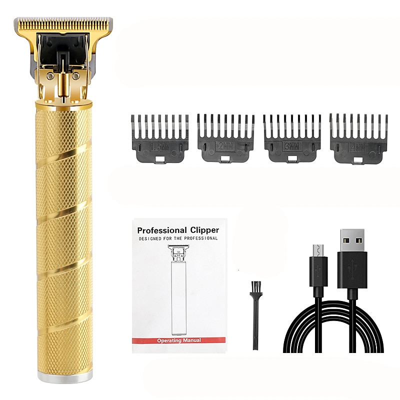 usb vintage t9 0mm elektrický zastřihovač vlasů pro muže akumulátorové zastřihovače profesionální stroj na stříhání vousů barber dobíjecí 2025 - $17.99 –P2