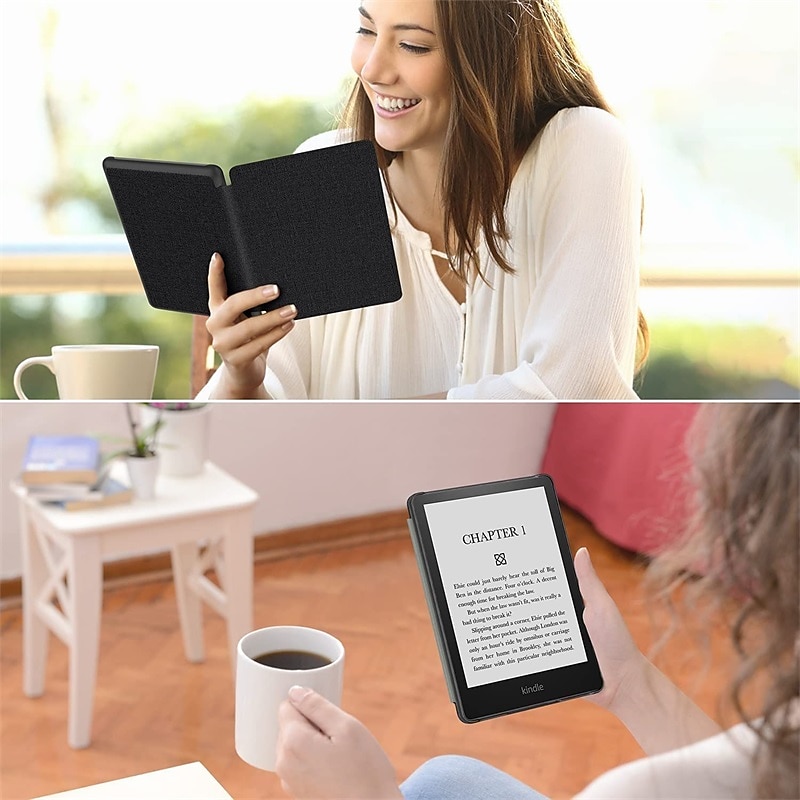 Tablett Skal fodral Till Amazon Kindle Paperwhite 6,8'' 11:a 2021 Vattentät Smart Auto Wake / Sleep Helkroppsskydd Solid färg Oxfordtyg Plast 2025 - $17.99 –P2