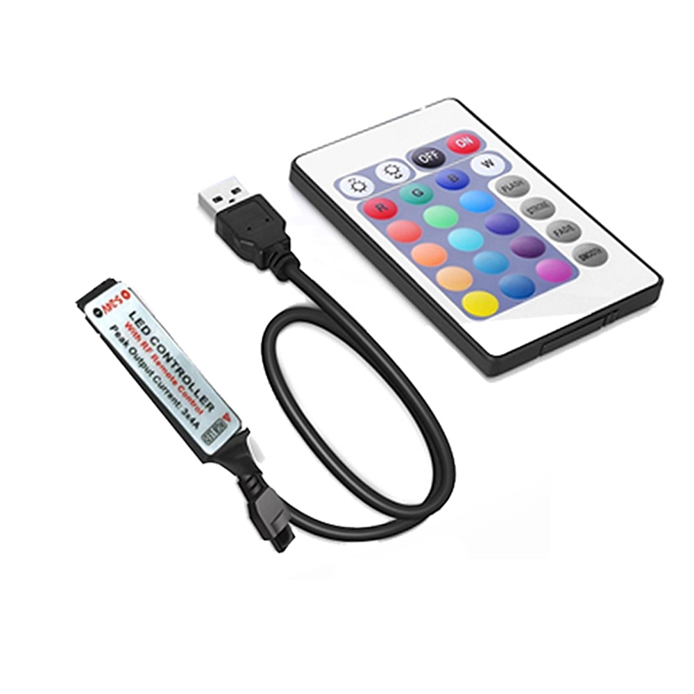 شريط إضاءة led rgb ملون 1-4 متر 14-95 بوصة إضاءة خلفية للتلفاز بما في ذلك 24 مفتاح وحدة تحكم بالأشعة تحت الحمراء لشاشة الكمبيوتر وغرفة النوم وغرفة الألعاب والمسرح المنزلي وإضاءة جو 2025 - $12.49 –P2