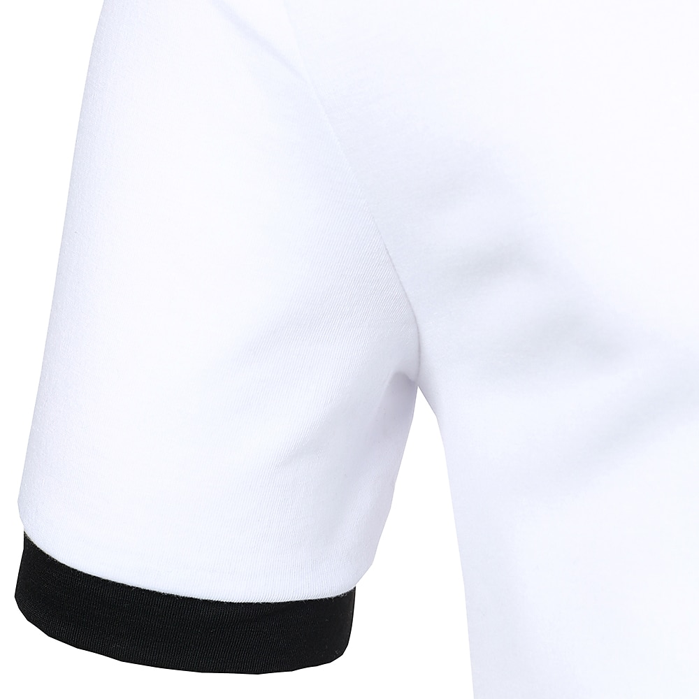 Herren Hemd Lässiges Hemd Outdoor Casual Viertel Postleitzahl Kurzarm Modisch Einfach Kurve Wellen Zip Farbblock Ganzjährig Regular Fit Schwarz / Weiß Hemd 2025 - $16.49 –P2
