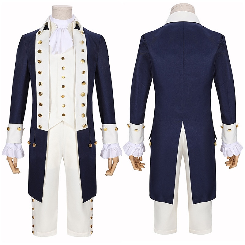 set con camicia gilet trench pantaloni parrucca coloniale 2*berretti per parrucca abito vittoriano da uomo alexander hamilto retro vintage rococò 17th secolo costume cosplay halloween masquerade del 2025 a $151.99 –P1