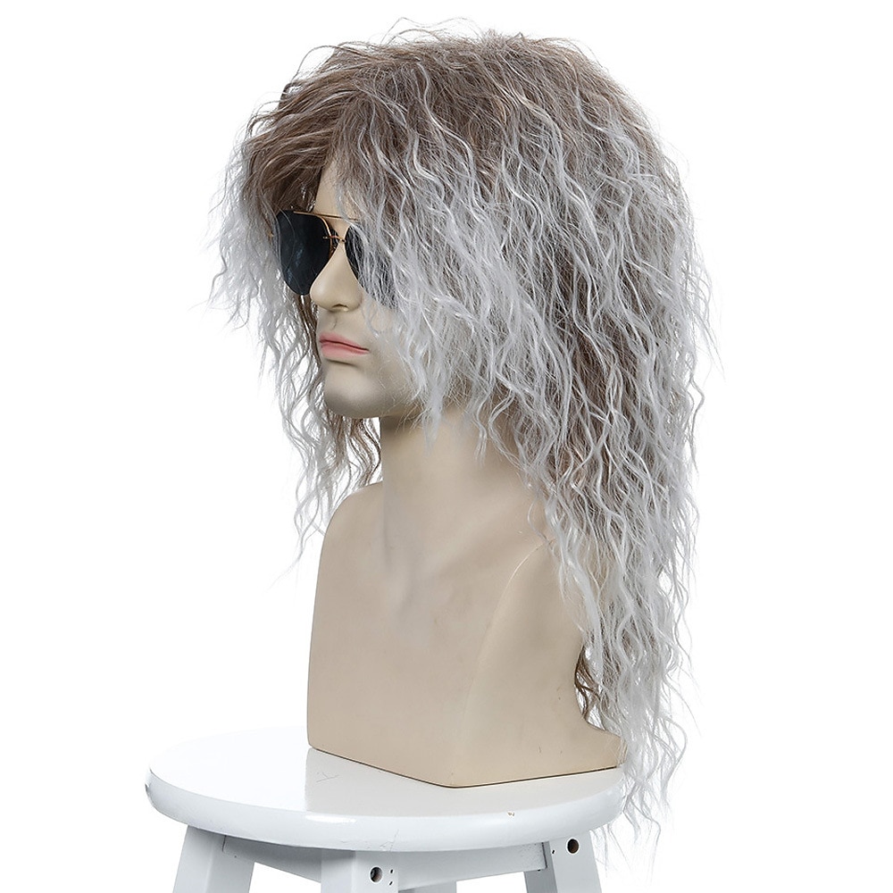 Peluca de rockero metal de los años 70 80 peluca larga rizada negra de hombre para fiesta disfraz anime pelucas de Halloween 2026 - $29.99 –P20