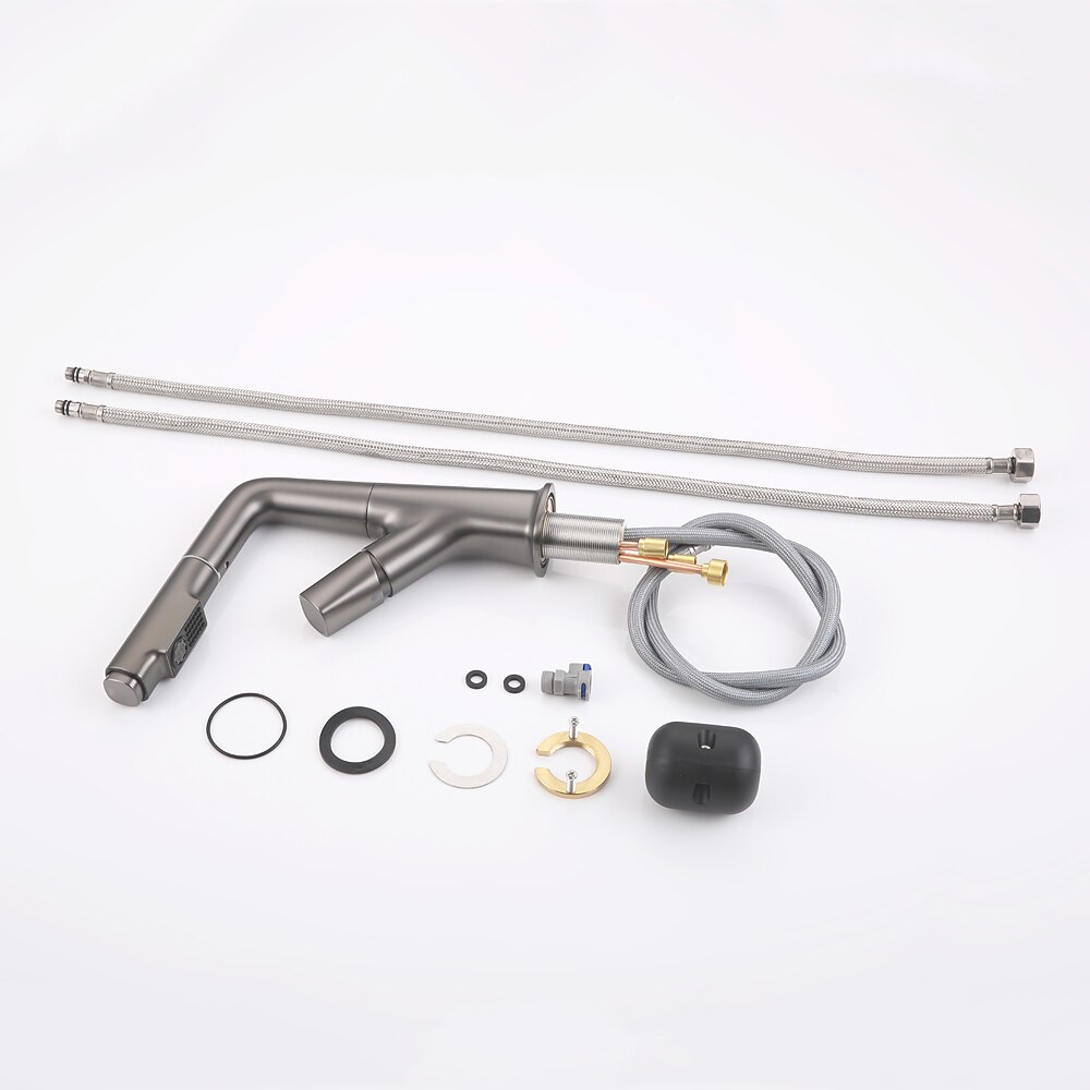 Robinet lavabo - Rotatif / Rétractable / Avec spray démontable Plaqué / Finitions Peintes Set de centre Mitigeur un trouBath Taps / Laiton de 2025 ? $170.99 –P9