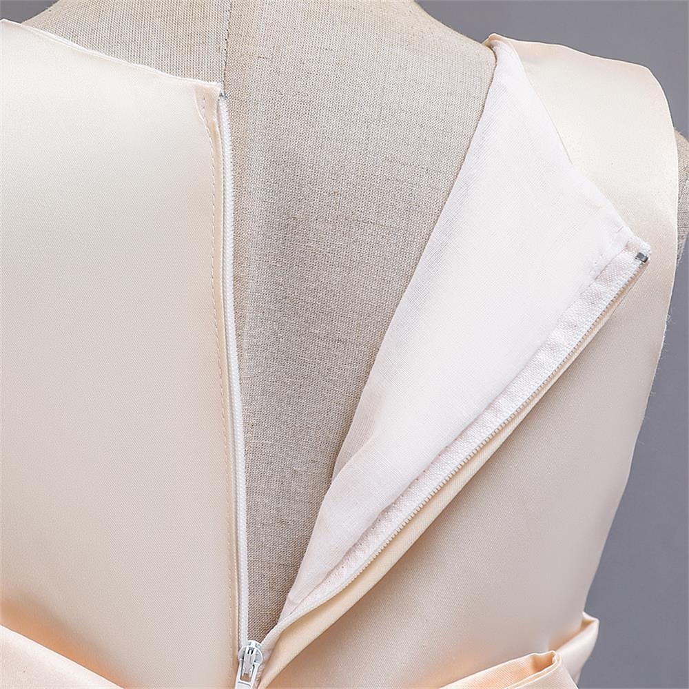 Blumenmädchenkleid Mädchen Kleid Abendkleid Party Kleid Hochzeit Party Besondere Anlässe Kuschelig Prinzessin Bestickt Schleife Einfarbig Ärmellos Rundhalsausschnitt Weiß Champagner 4-13 Jahre 2025 - $44.99 –P5