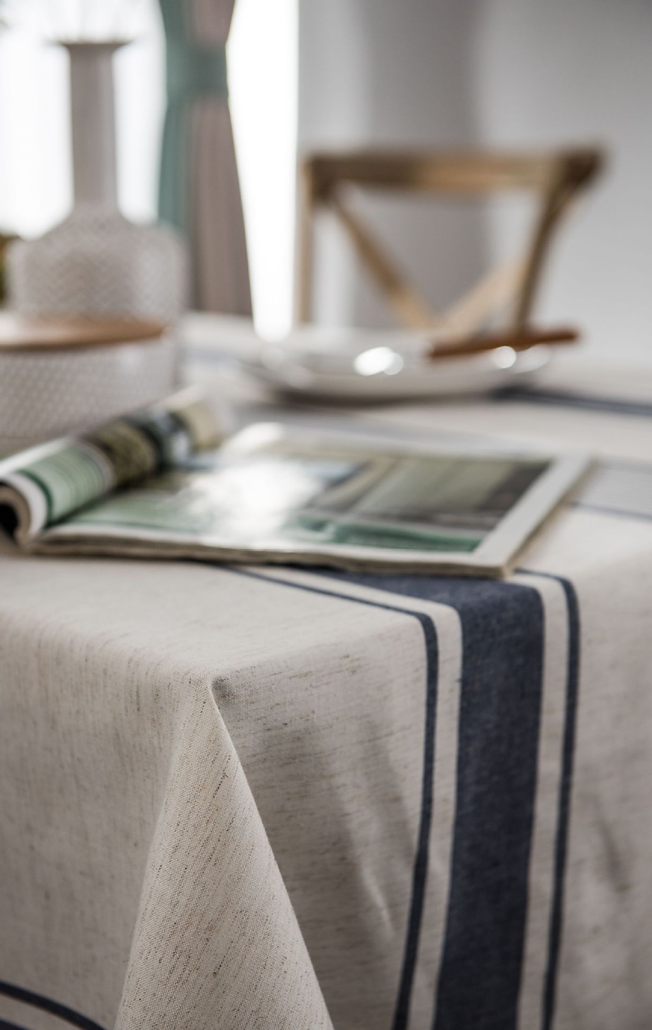 Tablecloth Linens Cotton Table Cloth Dustproof Striped Table Kitchen Garden Outcoor Restrant Rectangule 2025 - $27.99 –P4