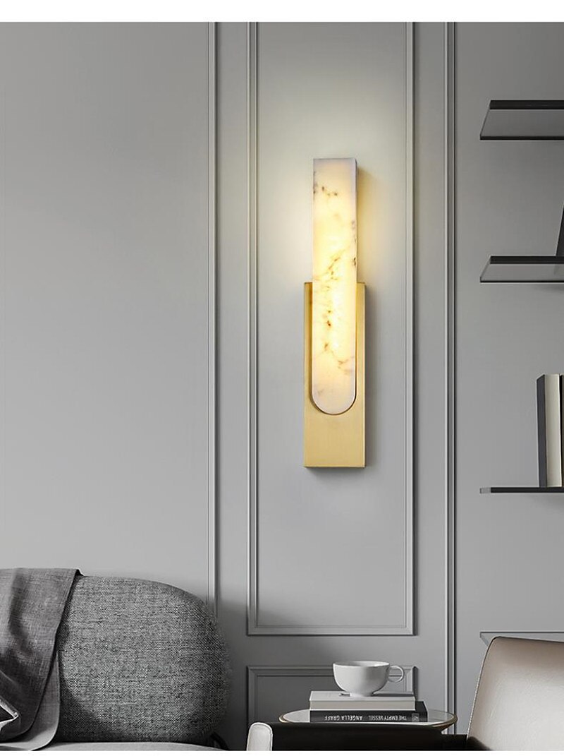 Marble Wall Lamp Bedroom Bedside Lamp Nordic Living Room Stair Aisle Lamp Minimalist Hotel Home Stay Lamp 2025 - $207.49 –P5