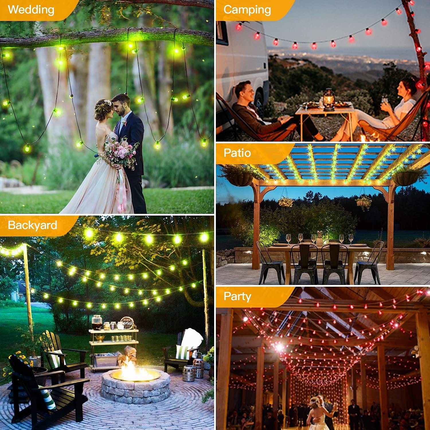 Globe String Lights Outdoor 15m 25LEDs 20Modes Patio Lights with 25 Waterproof Shatterproof RGB Color Changing Bulbs(2 Spare) G40 Globe String Lights for Outside Backyard Porch Balcony Party Decor 2025 - $102.99 –P7
