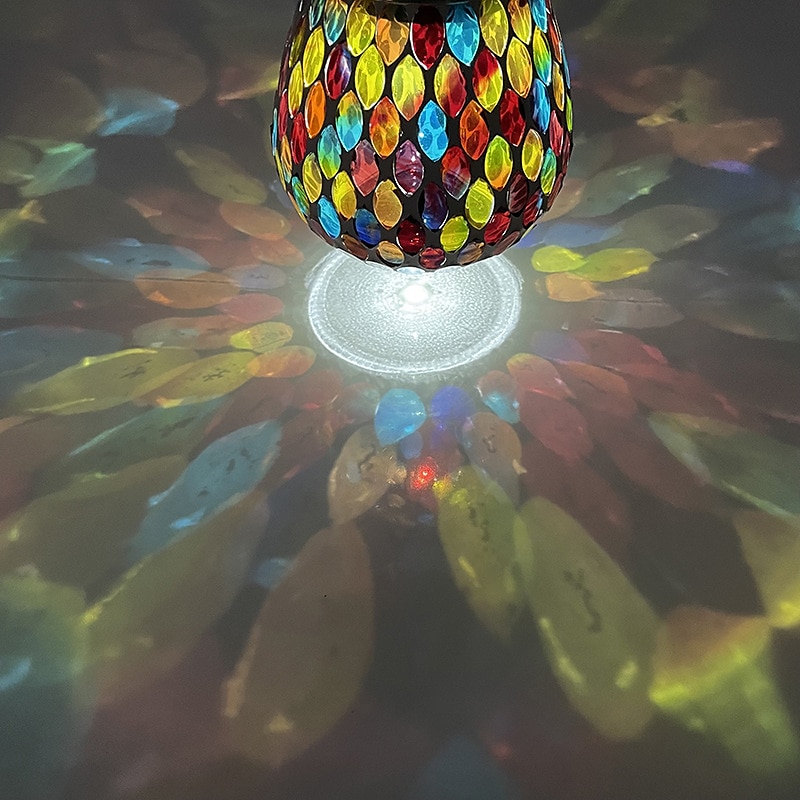 luce solare esterna a mosaico luce di proiezione lanterna appesa luce giardino impermeabile atmosfera luce notturna giardino balcone vacanza prato paesaggio casa decorazione natalizia all'aperto del 2025 a $36.99 –P7