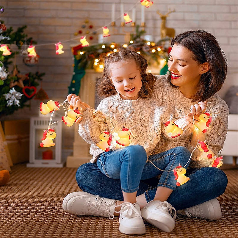 licorne led guirlandes lumineuses animal mignon décor pour chambre d'enfants à piles 1.8m10leds pour vacances lumières mur fenêtre arbre lumières décoratives cour de fête & jardin chambre d'enfant de 2025 ? $11.49 –P3