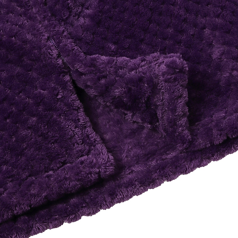 dames fleece gewaden fluffy fuzzy warme pyjama jurk badjassen nachtjapon 1 stuks pure kleur pluche eenvoudig comfort thuis dagelijks bed koraal fluweel warm ademend v draad lange mouw basic herfst 2025 - $44.99 –P7