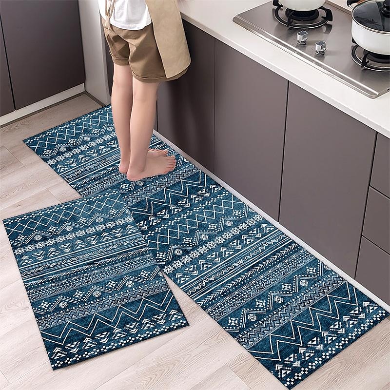 Boho Style Kitchen Mat Kitchen Rug Set of 2 Pcs,Perfect for Kitchen,  Bathroom, Living Room, Soft, Absorbent Microfiber Material, Non-Slip, Easy  Clean Machine Washable Floor Runner 2024 - $20.99