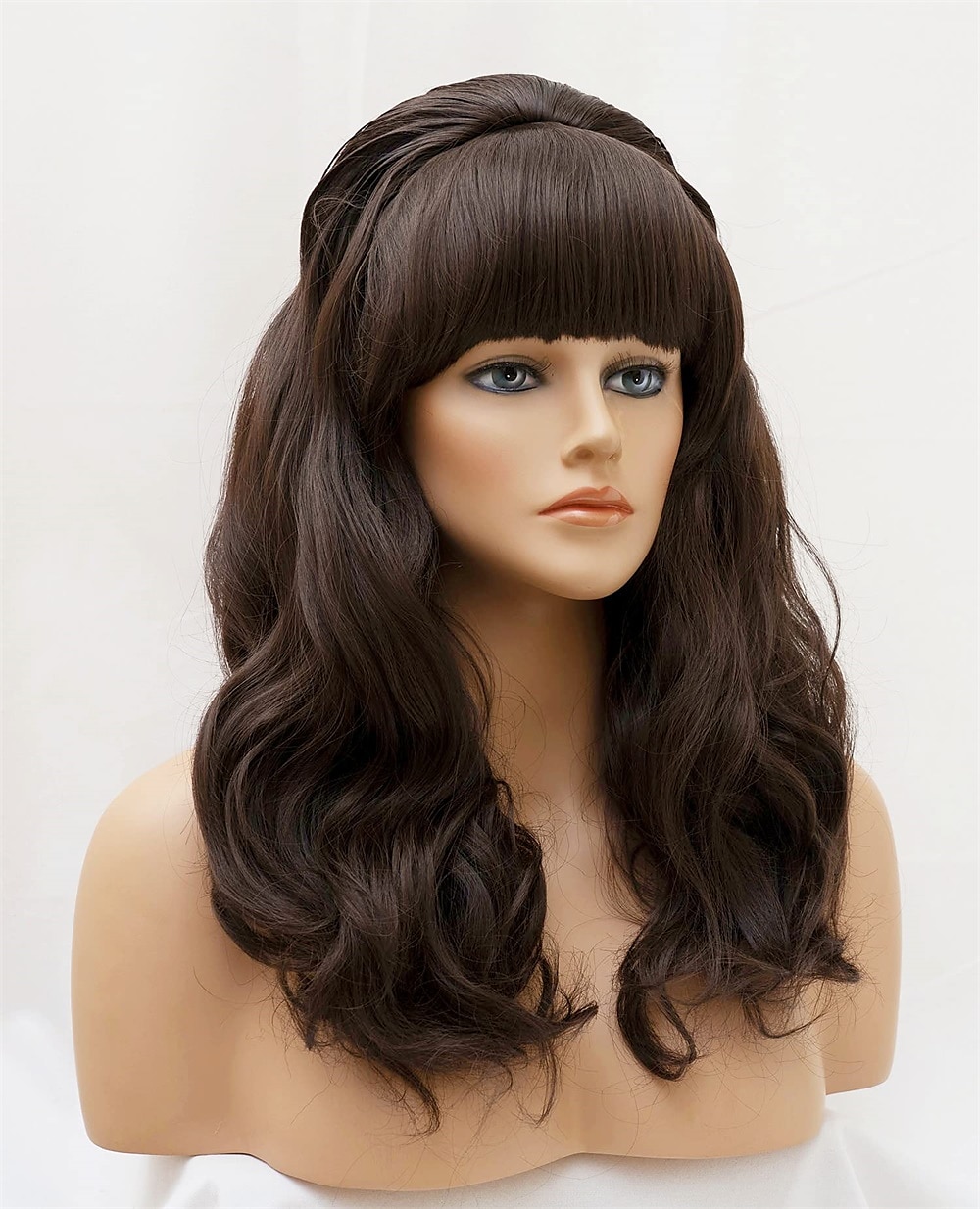 Parrucche a Nido d'Api Parrucca Lunga Ondulata Bionda con Frangia Grande Bouffant per Donne adatta per gli Anni '80 o Festa Parrucche di Halloween del 2025 a $30.99 –P7