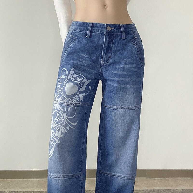 Women‘s Low Rise Jeans Cargo Pants Culottes Wide Leg Full Length Denim Side Pockets Baggy Micro-elastic Mid Waist Fashion Casual Weekend Blue S M Summer Spring &  Fall 2023 - US $29.99 –P7