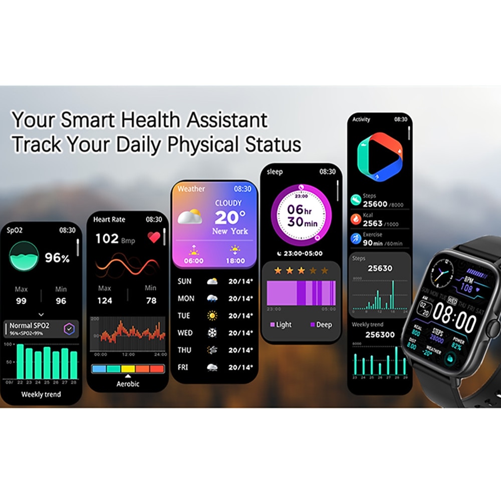 Smart Watch 1.7 inch Smartwatch Women Bluetooth Answer Call IP67 Waterproof Heart Rate Sleep Tracking Blood Oxygen Ai Voice Control for Android iOS Phone 2025 - $47.99 –P16
