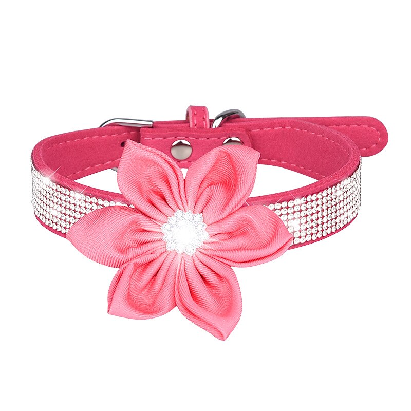 coleira de cachorro de strass coleira de cachorro rotulação placa de identificação coleira de cachorro anti-perdida flor removível cachecol de gato de 2025 por $18.49 –P5