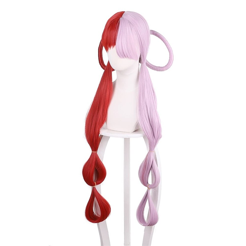 Uta cosplay perruque moitié rouge et violet couvre-chef tiges fille perruques une pièce femme fille anime accessoires de 2025 ? $32.99 –P3