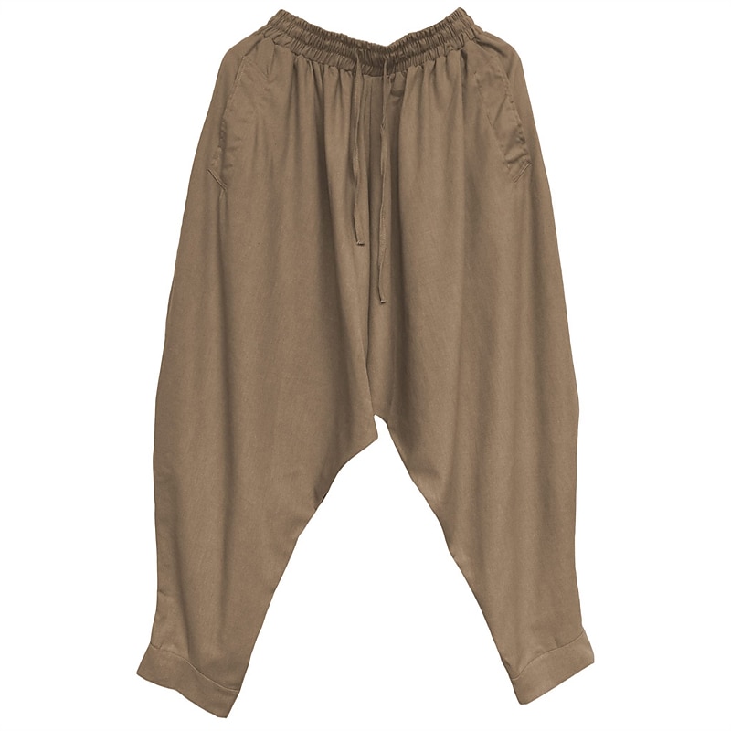 Herr Långbyxor Sommarbyxor Joggarbyxor Baggy Harem Byxor Boho byxor Snörning Elastisk midja Mönster Slät Komfort Andningsfunktion Ledigt Dagligen Streetwear Sport Mode Svart Vit Microelastisk 2025 - $21.99 –P9