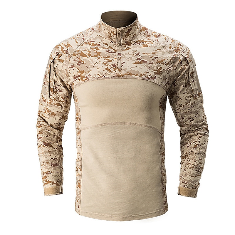 Men's Combat Shirt Tactical Military Shirt Camo / Camouflage Long Sleeve Outdoor Summer Autumn Breathable Multi-Pockets Quick Dry Sweat wicking Top Cotton Hunting Military Training Combat Jungle 2025 - $49.99 –P6