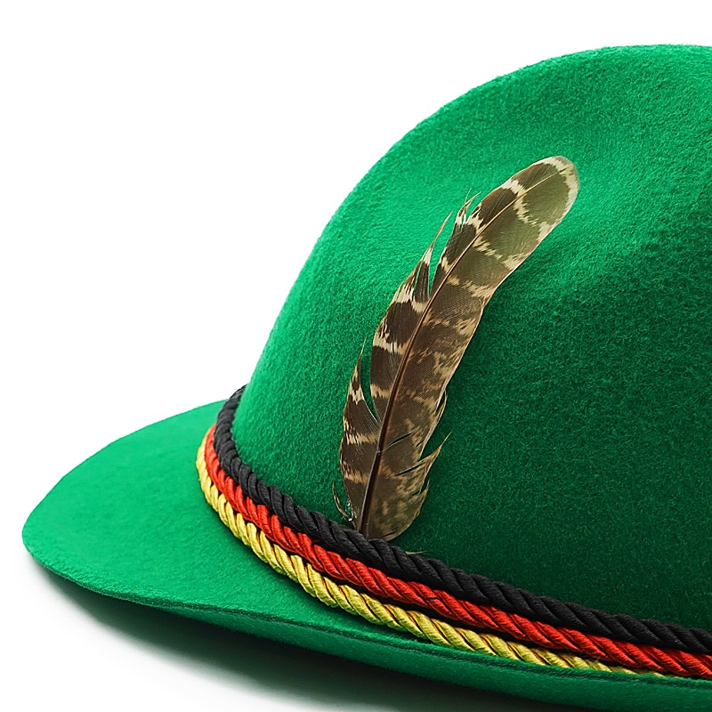 Oktoberfest Kapelusz tyrolski Tirolerhut alpejski kapelusz Niemiecki Monachium Tradycyjny styl Łąki Męskie Tkanina w stylu tradycyjnym Kapelusz 2026 - $18.99 –P5