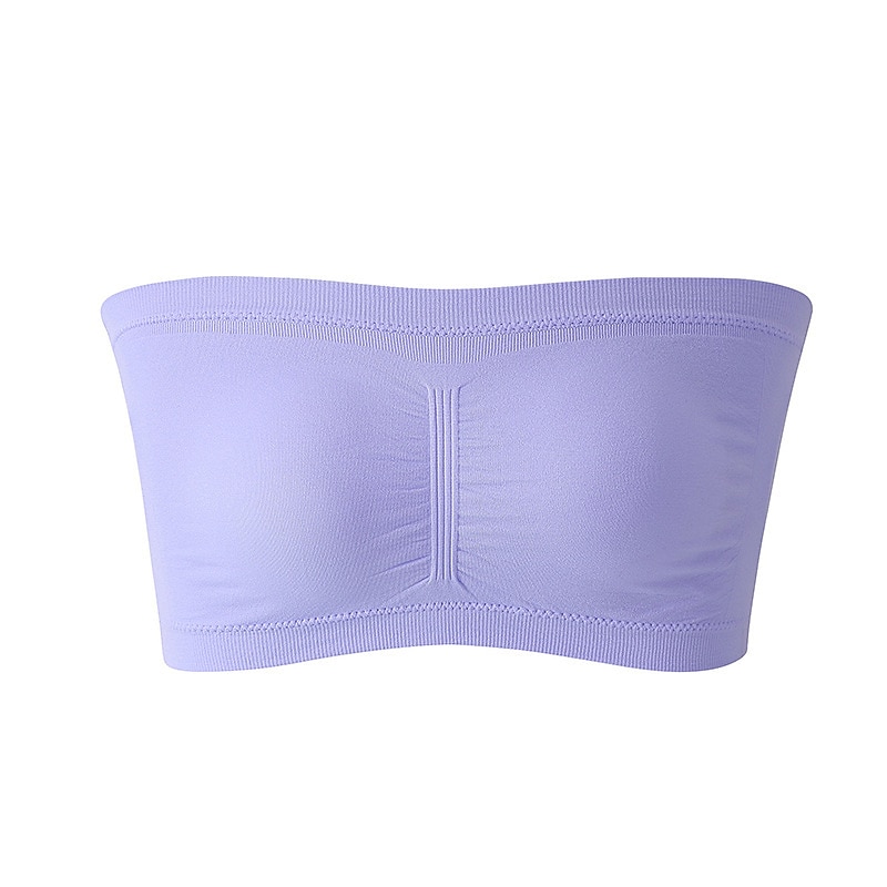 női bandeau melltartó pánt nélküli cső felső sima bézs sztreccs kényelmes puha légáteresztő fehérnemű tavaszi nyár alkalmi napi láthatatlan könnyű varrat nélküli 2025 - $13.49 –P9