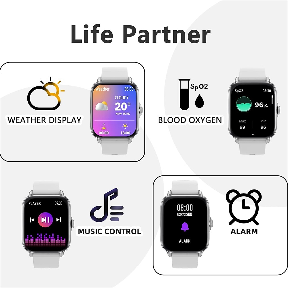 Smart Watch 1.7 inch Smartwatch Women Bluetooth Answer Call IP67 Waterproof Heart Rate Sleep Tracking Blood Oxygen Ai Voice Control for Android iOS Phone 2025 - $47.99 –P12