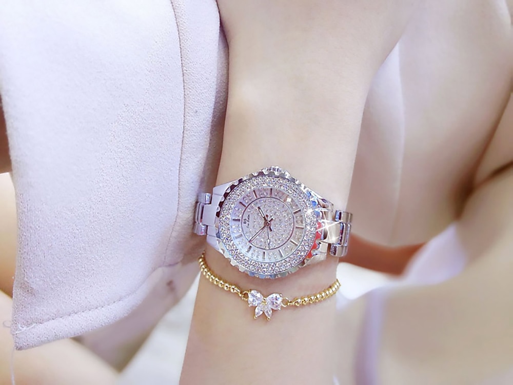 Karóra Kvarc mert Női Analóg Kvarc Csillogás Divat Luxus Bling Strassz karkötő Rozsdamentes acél Rozsdamentes acél Divat Születésnap 2025 - $33.99 –P6