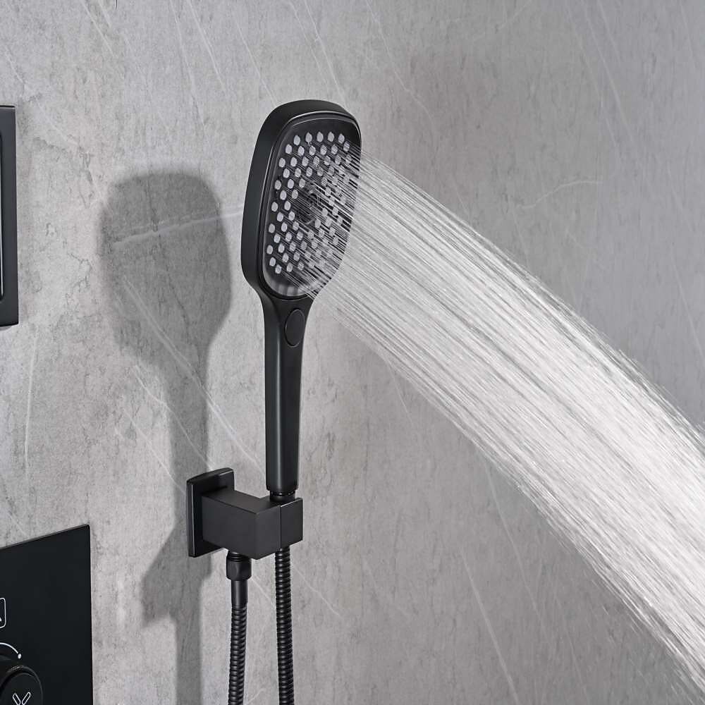 dusjkran,regndusjhodesystem / termostatisk blandeventilsett - regndusj moderne malte overflater monteres inne i messingventil badekar dusj blandebatterier 2025 - $971.99 –P18