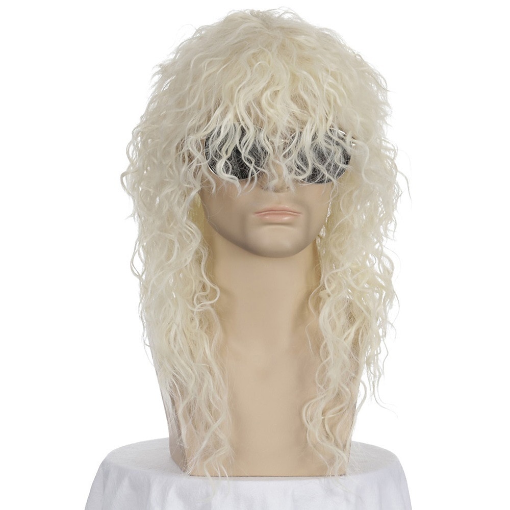 Peluca de rockero metal de los años 70 80 peluca larga rizada negra de hombre para fiesta disfraz anime pelucas de Halloween 2026 - $29.99 –P7