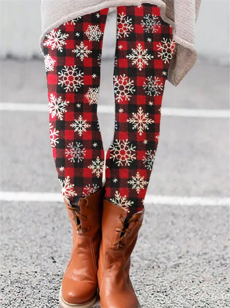 Per donna Collant Ghette Renna Natale Stampa Lunghezza intera Media elasticità Vita normale Di tendenza Giornaliero 5 6 S M del 2025 a $16.99 –P6
