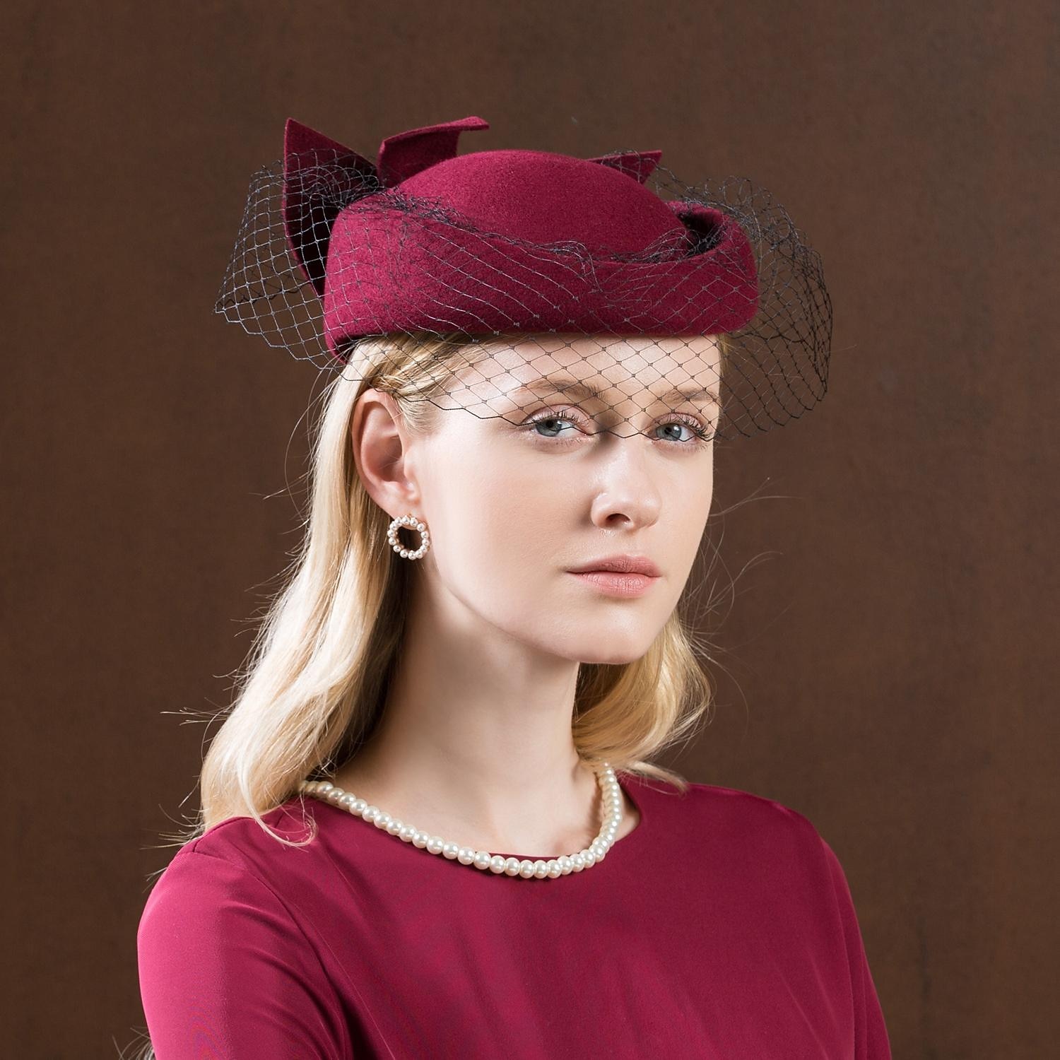 Palarie Lână Net Nuntă Kentucky Derby Cursă de cai Ziua Doamnelor Cupa Melbourne Elegant Epocă klasické Cu Funde Net Diadema Articole Pentru Cap 2025 - $39.99 –P13
