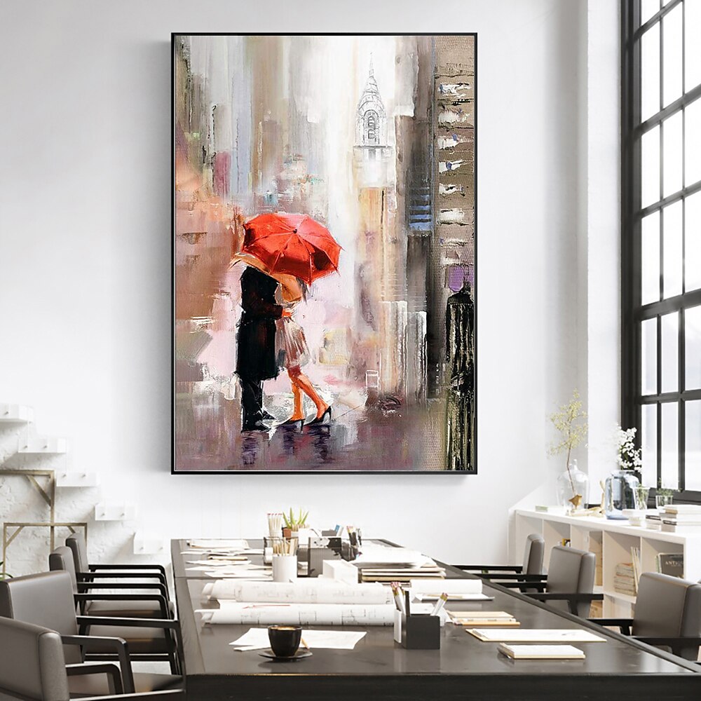 Peinture à l'huile faite à la main toile art mural décoration vue sur la rue décor à la maison roulé sans cadre peinture non étirée de 2025 ? $100.99 –P6