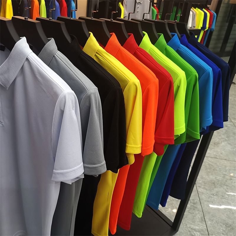 Herre POLO T-skjorte Golf skjorte utendørs Avslappet Polokrage Klassisk Kortermet Mote Fritid Helfarge Knapp foran Knapp ned Vår sommer Normal Svart Hvit Gul Rød Blå Grå POLO T-skjorte 2025 - $7.99 –P1