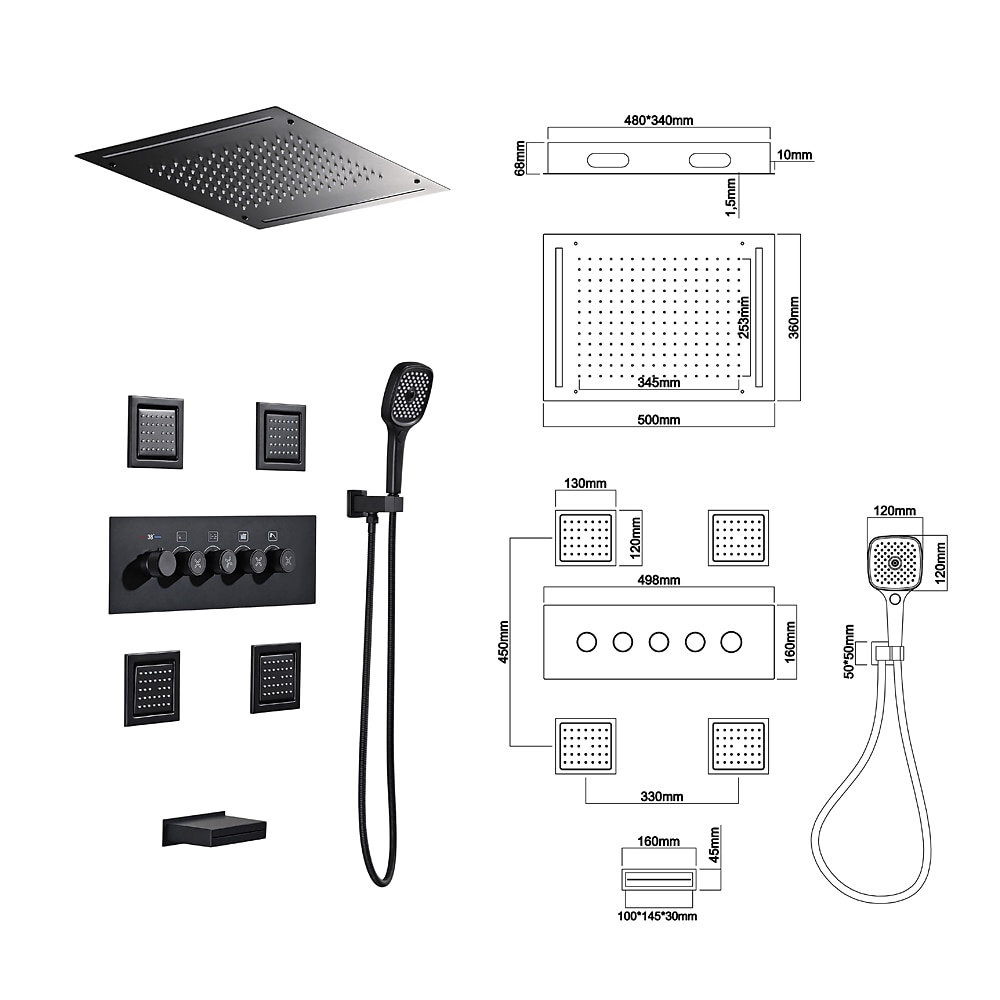 Robinet de douche, système de pommeau de douche à effet pluie / ensemble de mitigeur thermostatique de 2025 ? $1457.99 –P10