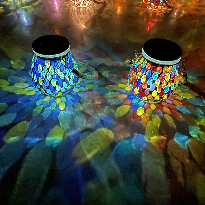 luce solare esterna a mosaico luce di proiezione lanterna appesa luce giardino impermeabile atmosfera luce notturna giardino balcone vacanza prato paesaggio casa decorazione natalizia all'aperto del 2025 a $36.99 –P6