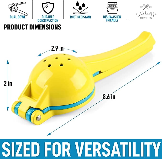 Spremiagrumi 2 in 1 per limone e lime - spremiagrumi manuale spremiagrumi - spremiagrumi manuale ad estrazione massima (vibrante atollo giallo e blu) del 2025 a $16.99 –P4