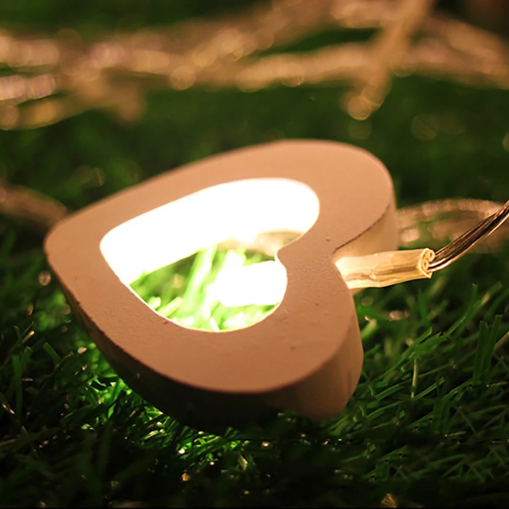 élégante réception de mariage fête 3m 20led amour coeur led guirlande lumineuse en bois guirlandes lumineuses pour fenêtre chambre intérieur extérieur décor décoration de fête de mariage de Noël de 2025 ? $11.99 –P4