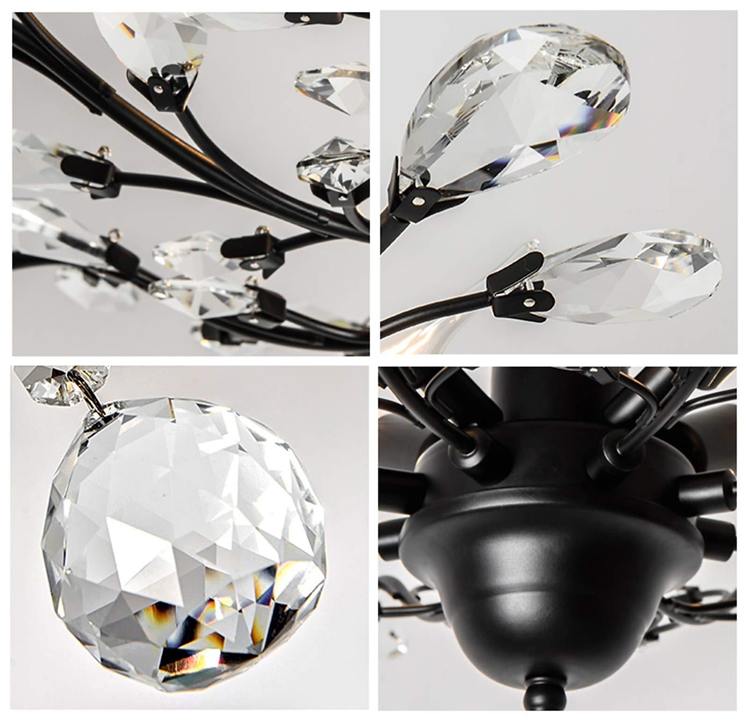 Crystal Chandelier Retro 4 Heard 8 Heard Chandeliers K9 Transparent Crystal Chandelier Ceiling Lamp Living Room Bedroom Dining Room Porch Corridor 2025 - $378.29 –P5