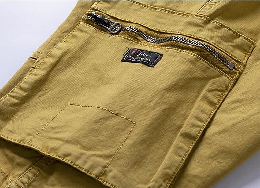 Męskie Spodenki cargo Kraťasy na turistiku Zamek Multi Pocket Wiele kieszeni Litera Do kolan Codzienny Poczta Chino Zieleń wojskowa Khaki Średnio elastyczny 2026 - $36.99 –P4