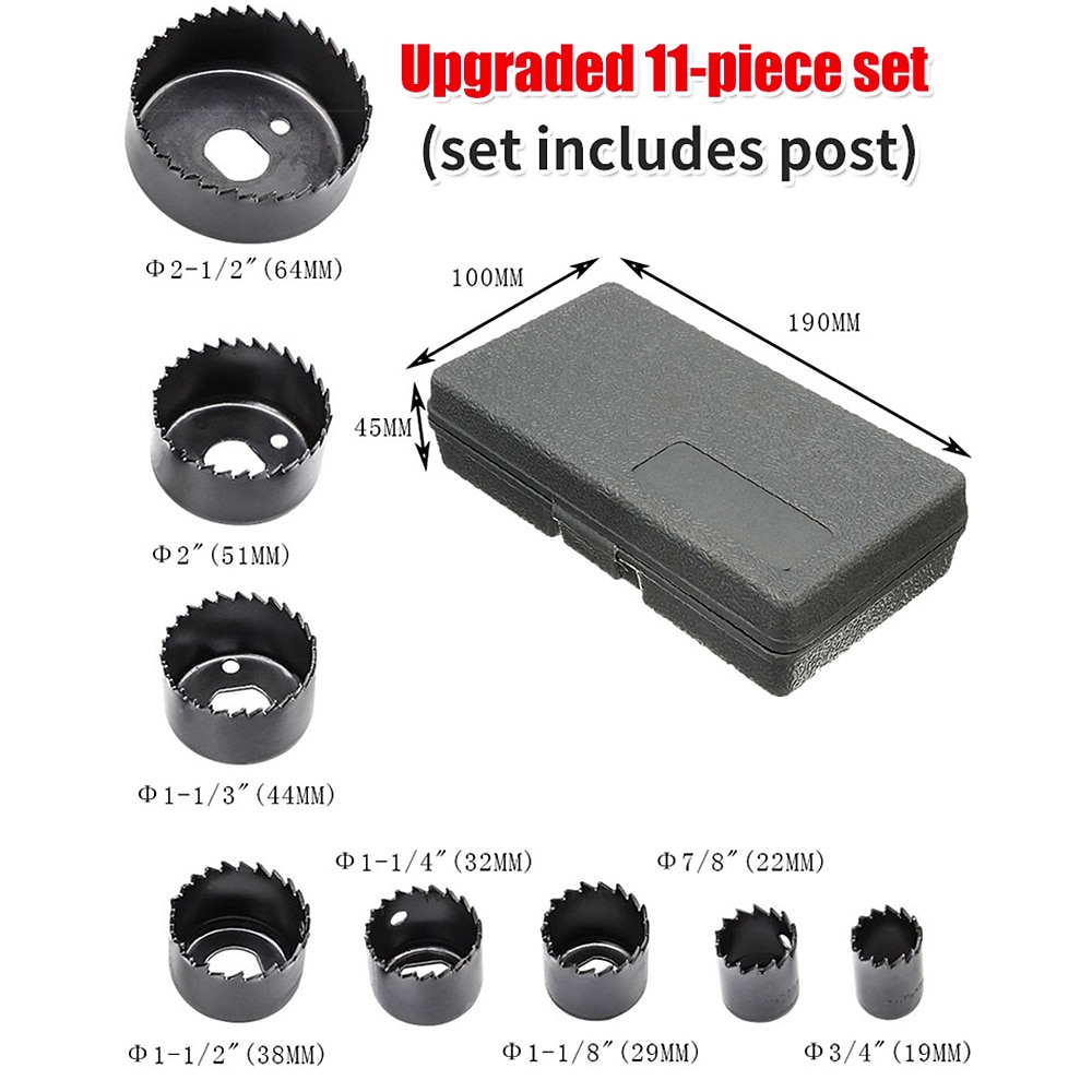 3-18Pcs Woodworking Hole Saw Set Drill Bit Carbon Steel 19-127mm Hole Cutter Set For Plasterboard Ceiling Wood Hole Saw Kit 2026 - $9.99 –P12