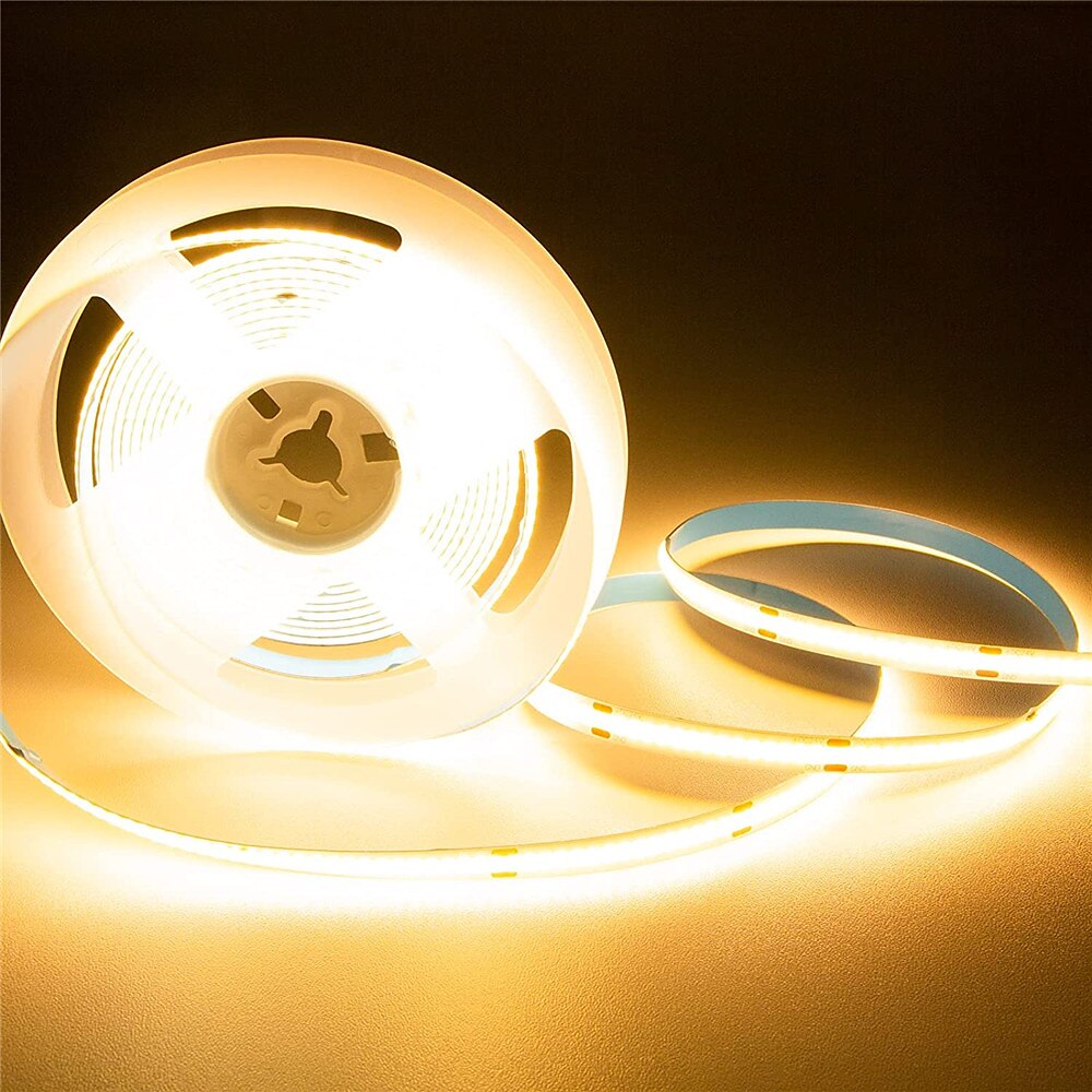 COB Flexible LED Strip Light High Density 5m 16.4FT Warm Cold White CRI 90+ 8mm Width Dimmable LED Ribbon for Bedroom Kitchen Home Indoor Decoration DC12V 2025 - $38.99 –P3