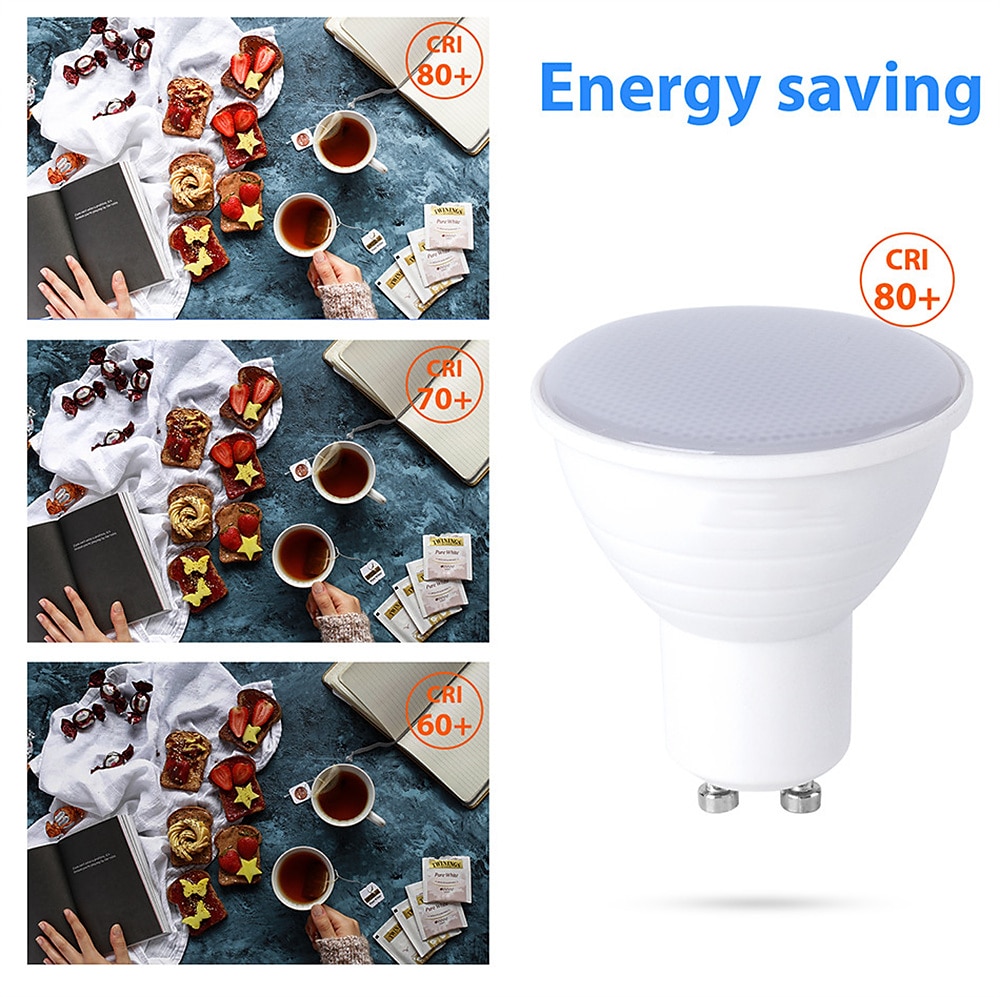20pcs 10pcs 6W Spotlight Track LED Light Bulb 600lm GU10 MR16 6LED Beads SMD 60W Halogen Equivalent Dimmable Warm Cold White 220-240V 2025 - $33.99 –P4