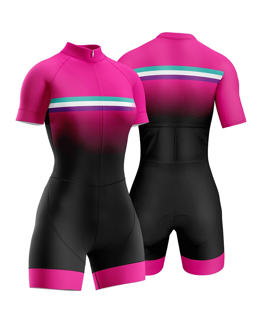 Naisten Triathlon Tri -puku Lyhythihainen triatlon Hopea Tumman harmaa Metsän vihreä Kuvitettu Pyörä Lycra Urheilu Kuvitettu Vaatetus 2025 - $47.99 –P1