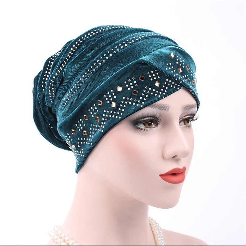 hijab interno di colore solido berretti turbante musulmano per le donne con trapano etnico islamico avvolgere testa turbante pronto da indossare hijab bonnet del 2025 a $11.99 –P9