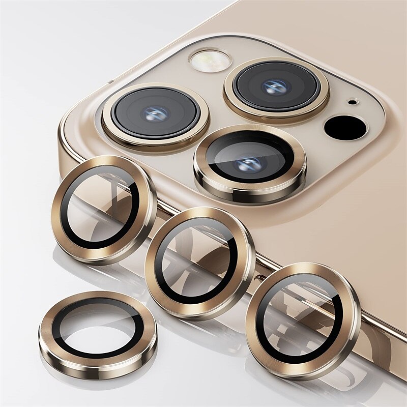 סט 1 מצלמה עדשה מגן עבור Apple אייפון 16 אייפון 15 פרו מקס פלוס iPhone 14 Pro Max אייפון 13 אייפון 12 סגסוגת אלומיניום נוגד טביעות אצבעות יהלום זוהר ונוצץ עמיד לשריטות 2025 - $4.99 –P4